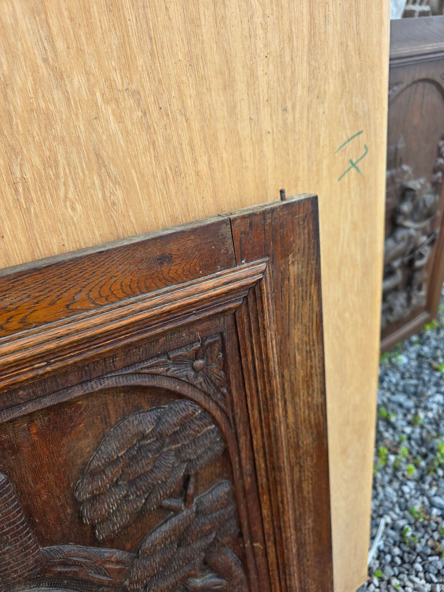 Carved oak solid wood door