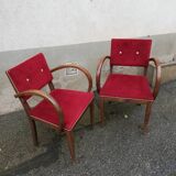 Pair of red Bridge chairs