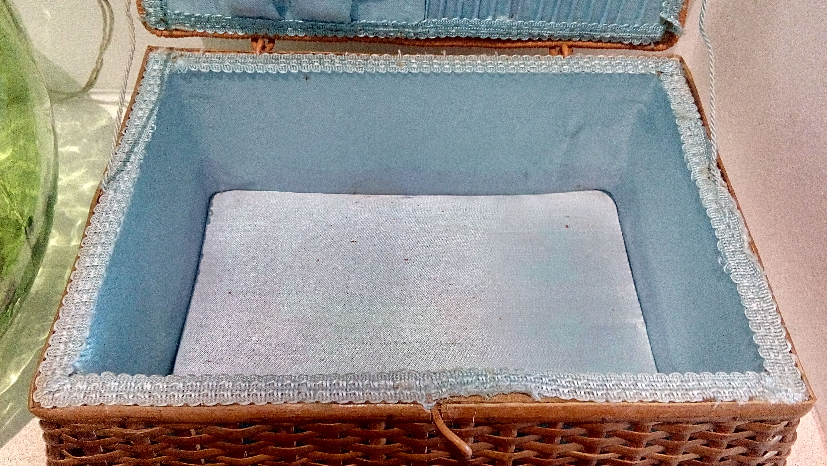 Vintage wicker sewing box
