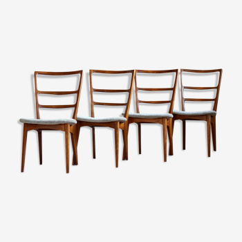 Ensemble de 4 chaises de salle à manger du milieu du siècle, conçu par Marian Grabiński, retapissé