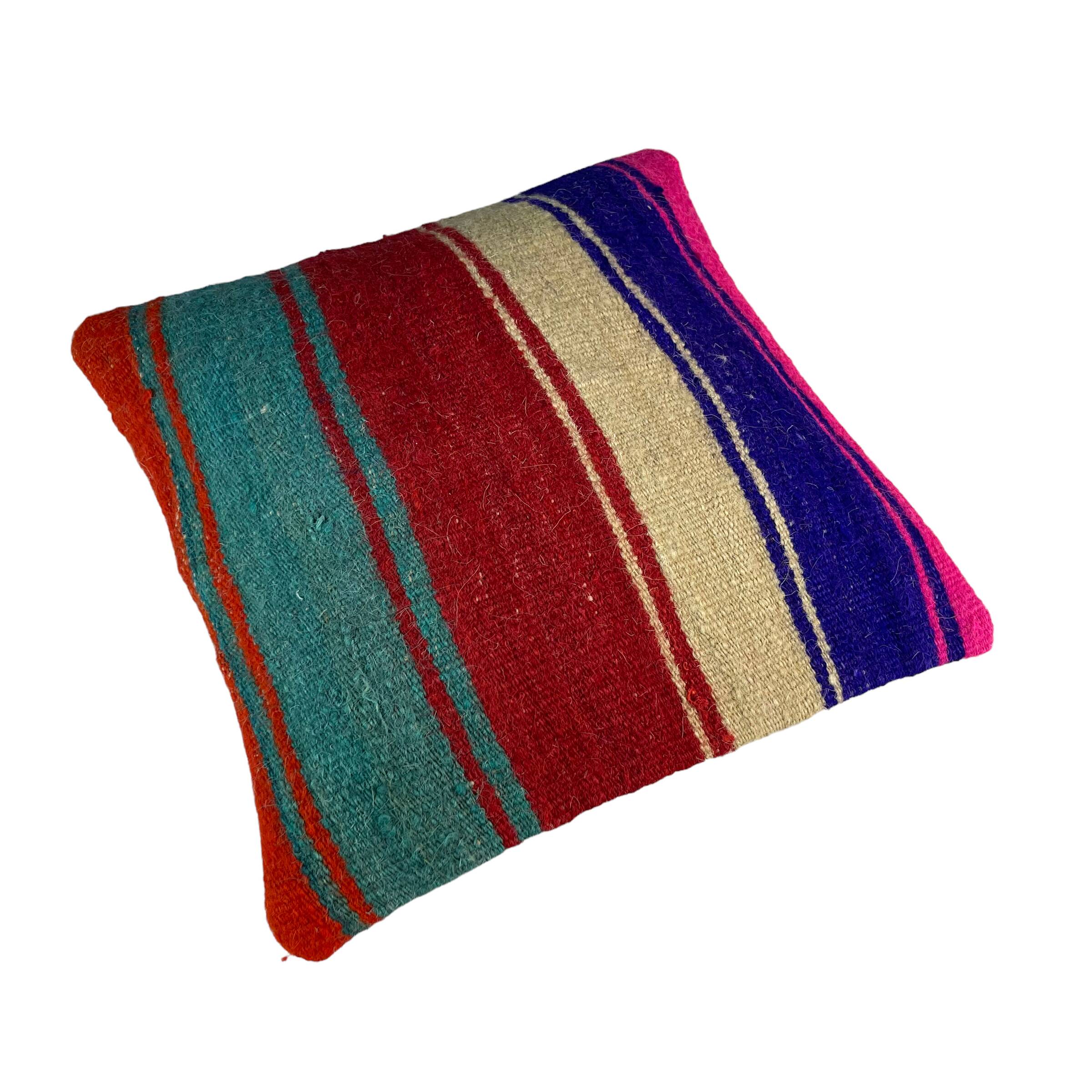 Vintage turkish kilim cushion cover , 40 x 40 cm