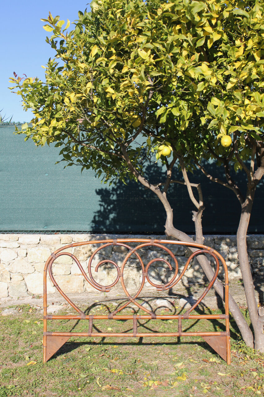 Vintage rattan headboard