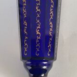 Art Nouveau vase in cobalt blue and gold crystal