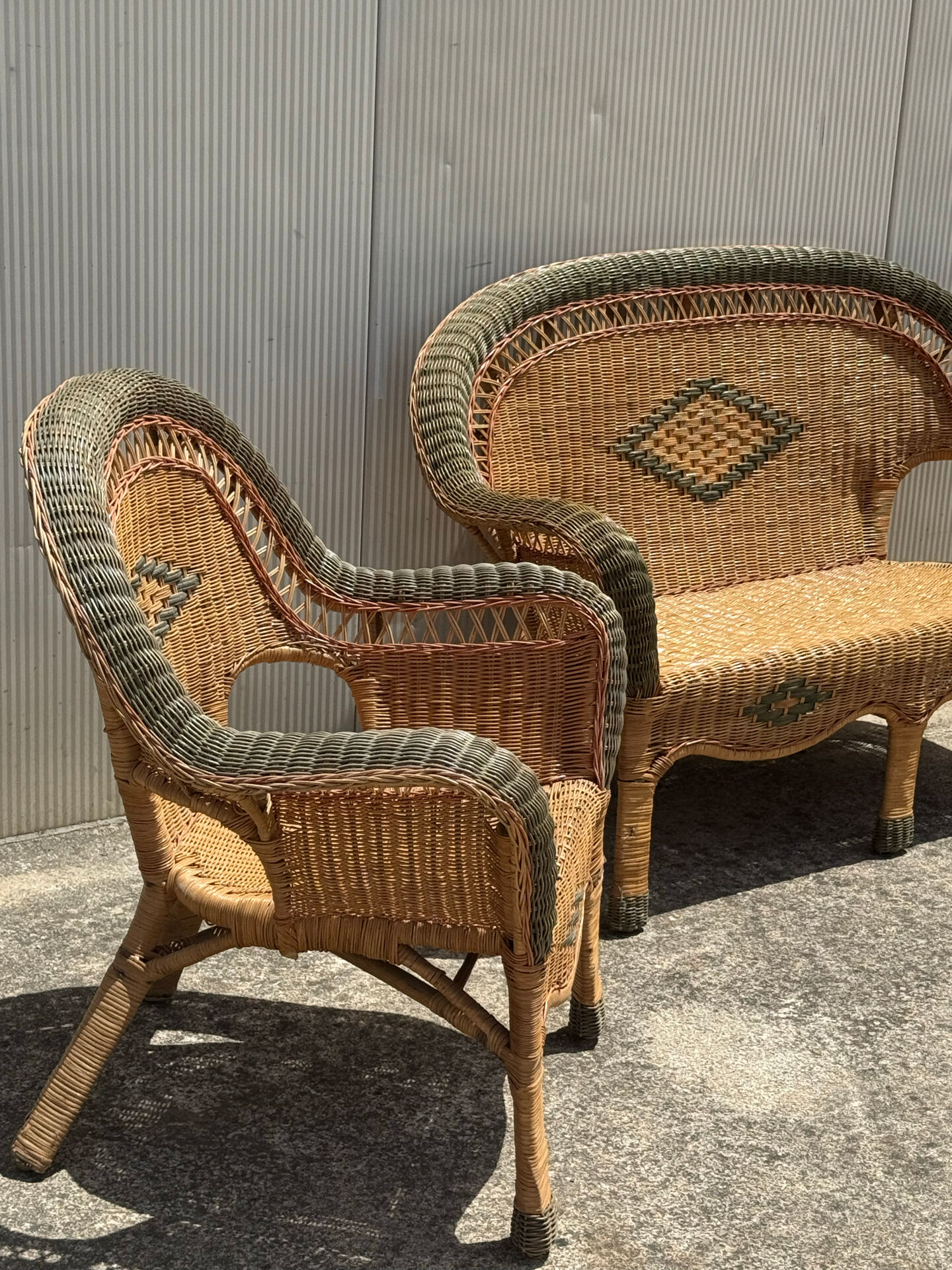 Vintage rattan lounge