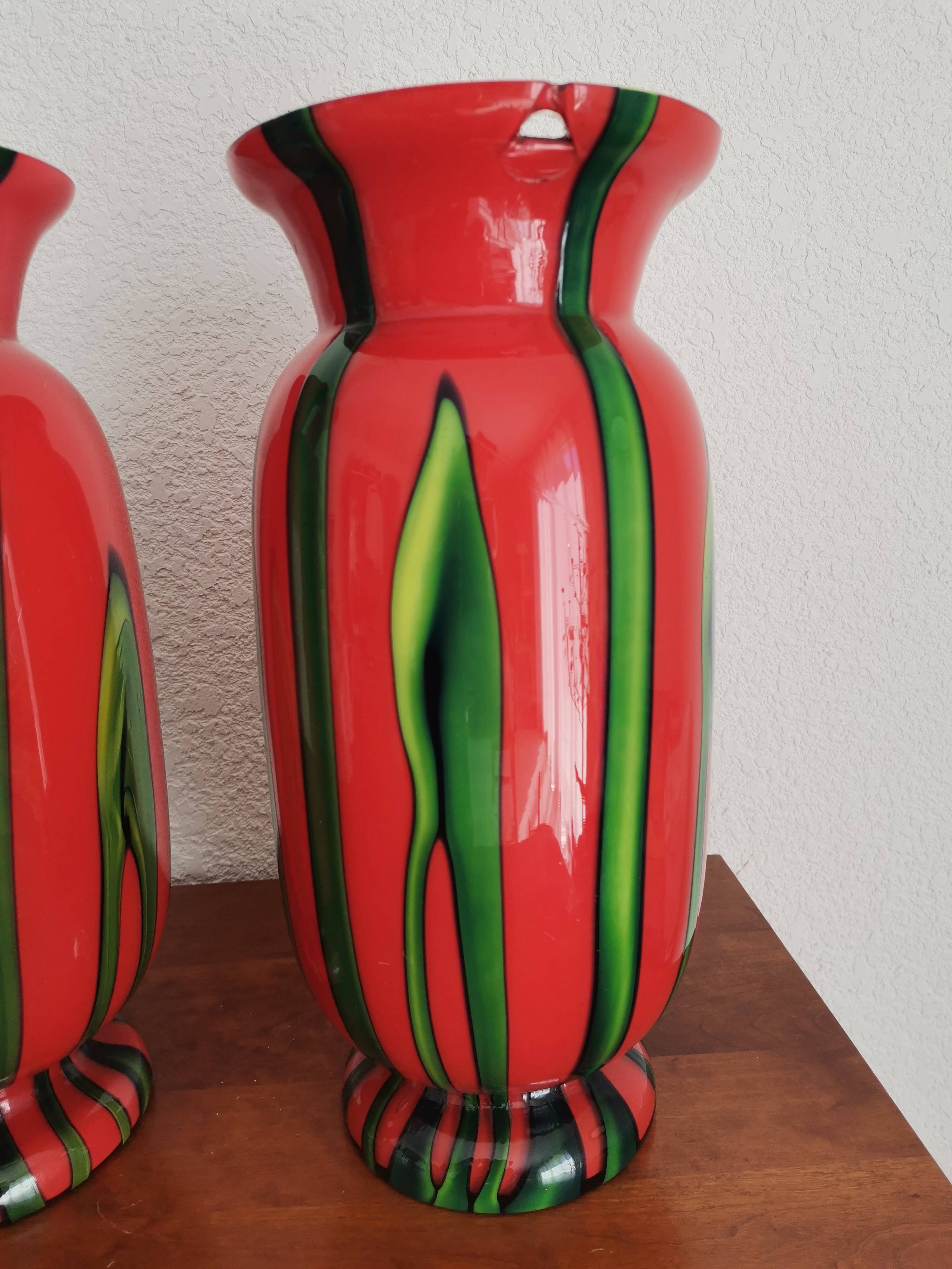 Bohemian vase pair "Bambus"