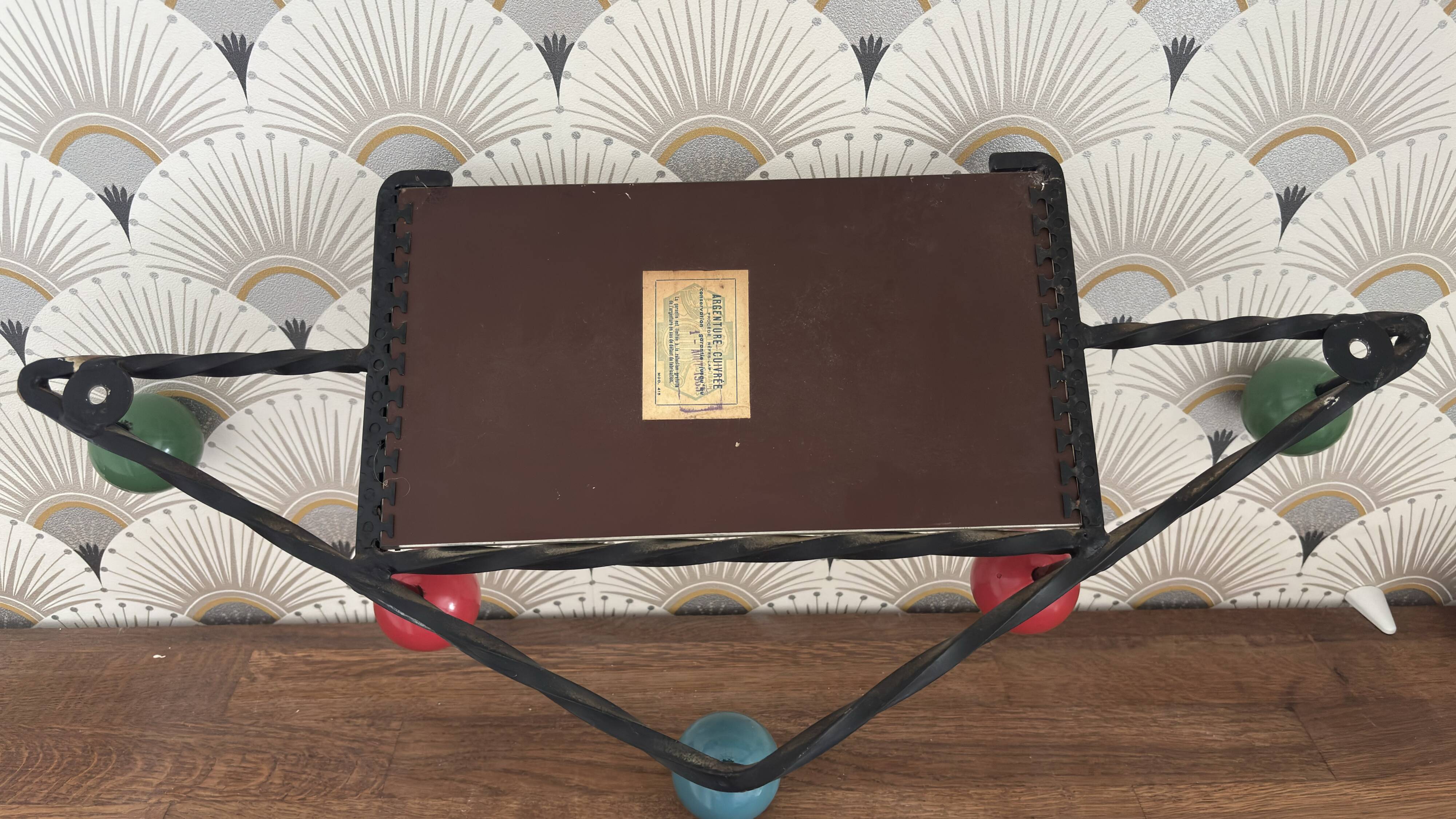 Vintage wrought iron coat rack