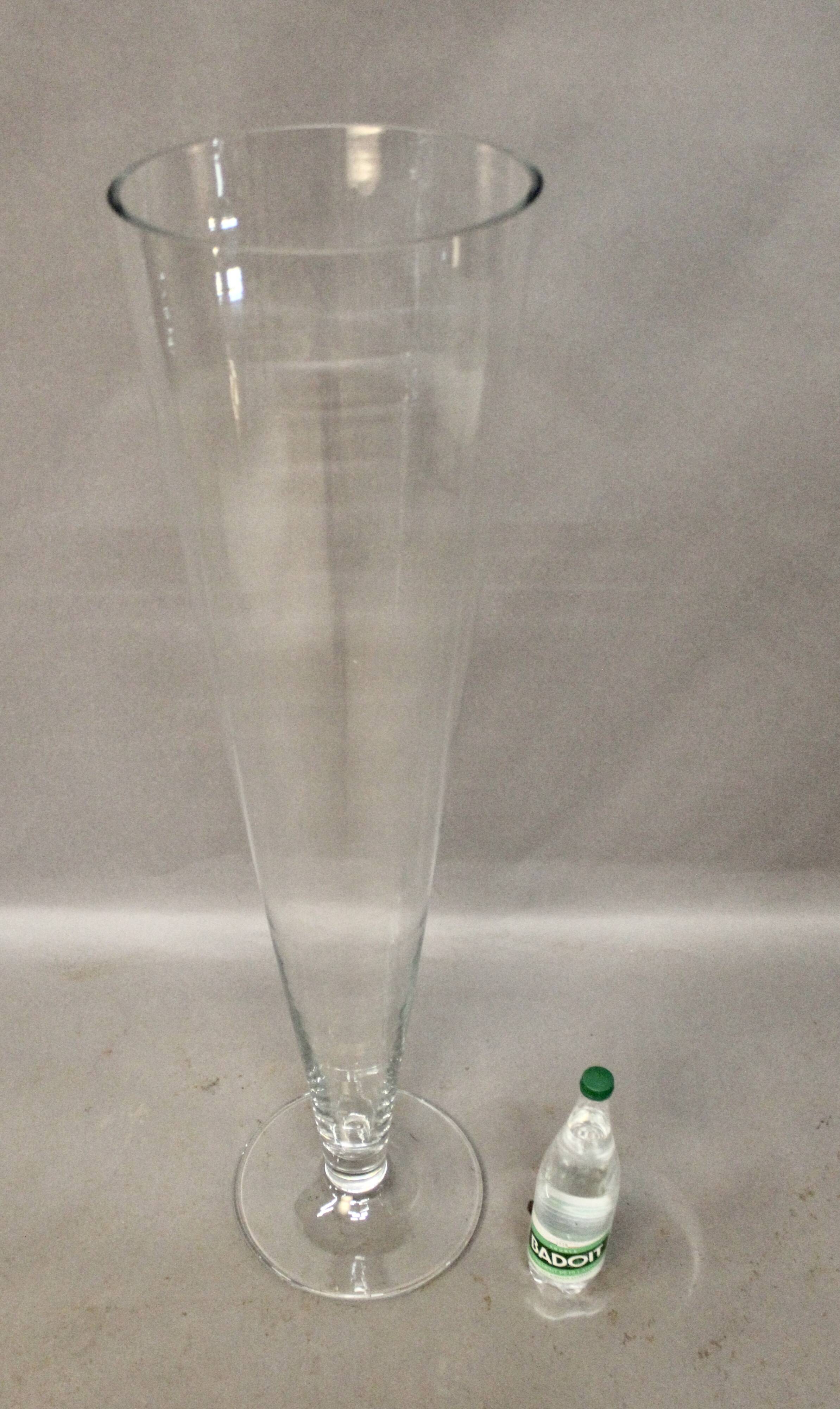Large Trumpet Vase in Blown Glass Height 106 Cm