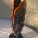 Flamed glazed ceramic slip vase molded pearly vintage vallauris