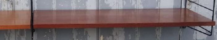 Vintage modular shelf in teak veneer and black metal, Nisse Strinning, 60s (2)