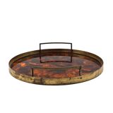 Hollywood regency round tray, Italy 1970s