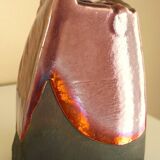 Raku ceramic vase, brutalist, gilded, design by Tony Evans