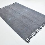 Shades of gray & silver vintage kilim rug