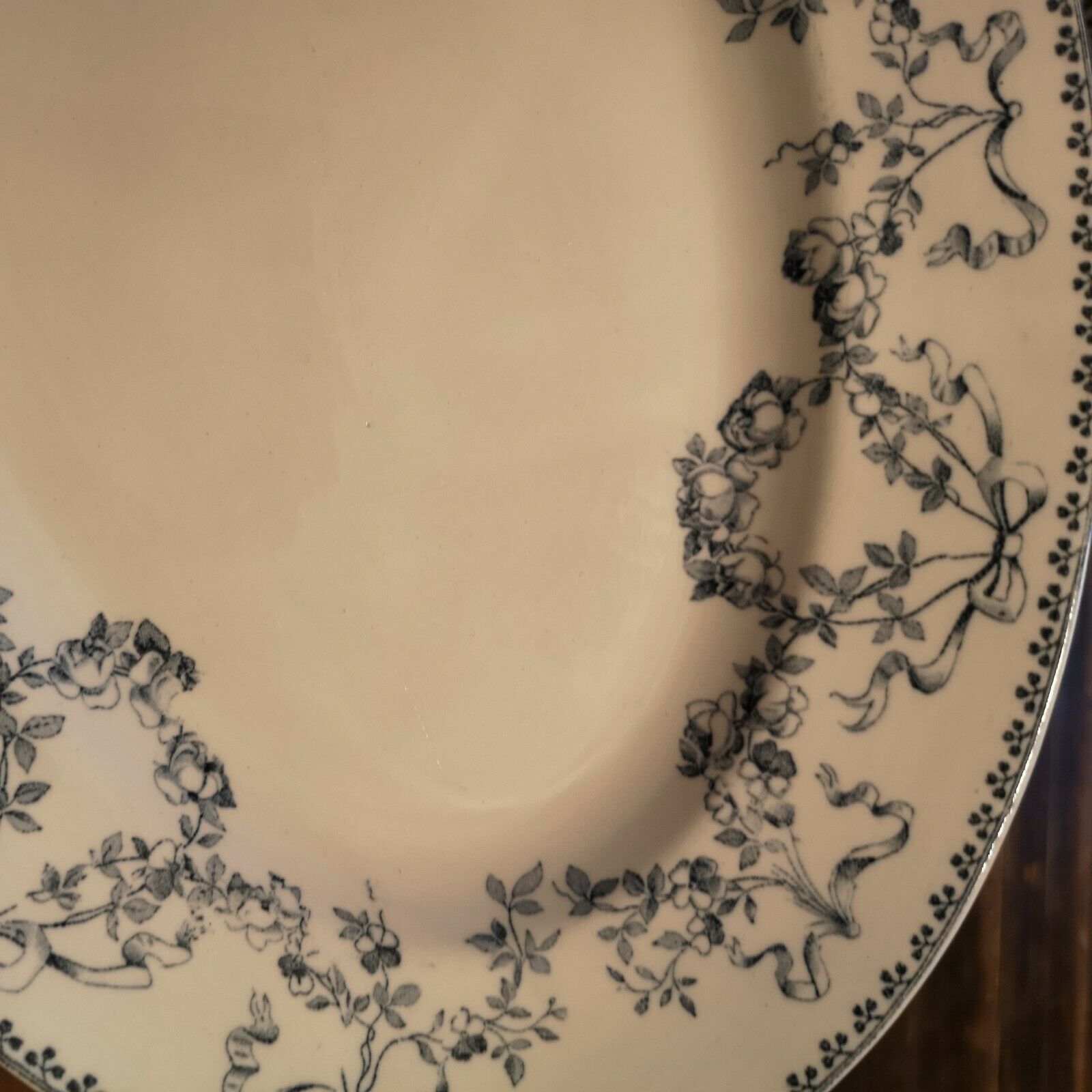 Oval dish or large ravier in earthenware Sarreguemines model Mozart