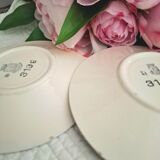 Antique cups with iron earthenware saucers