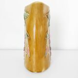 1900 earthenware pitcher with pink flowers