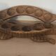 Sculpture crocodile Awalé in wood - African art craftsmanship (74 cm)