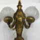 Pair of brass and glass wall light