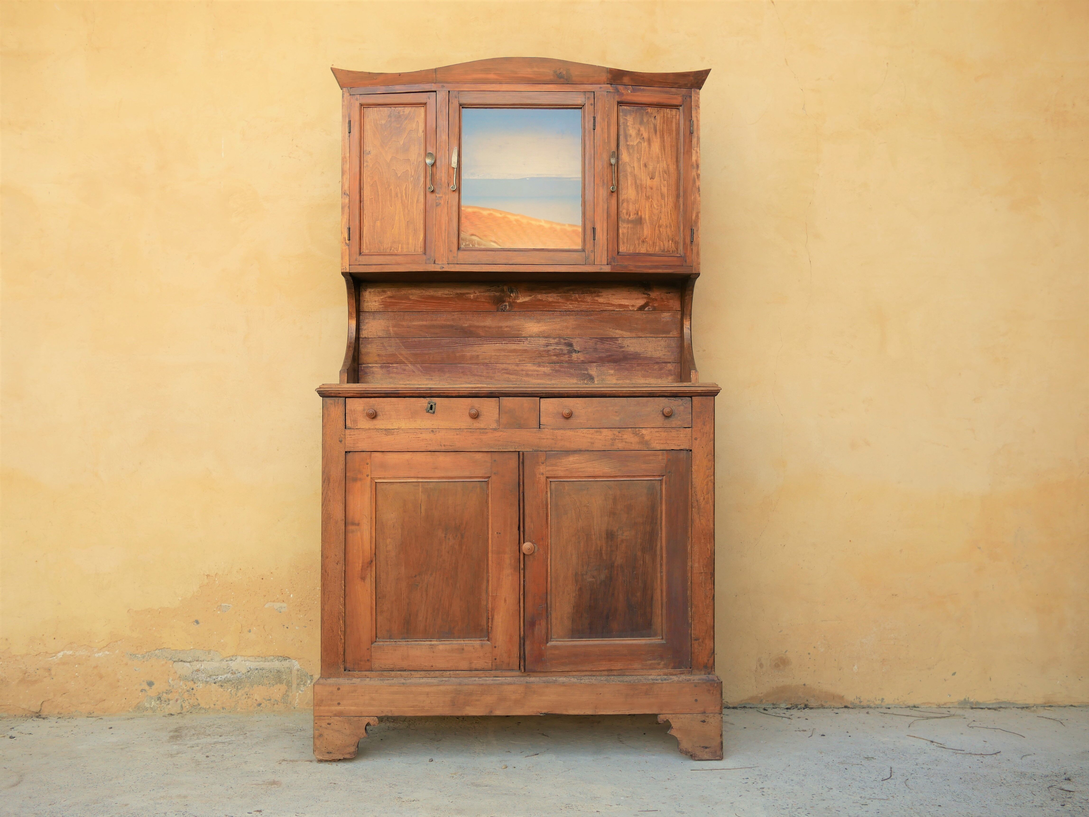 Buffet vaisselier en bois massif