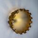 Brutalist crown sunburst fixture in gilt metal and frosted glass, France, 1960s