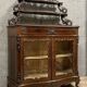 Boulle curved bookcase display case from the Napoleon III period in mahogany circa 1850