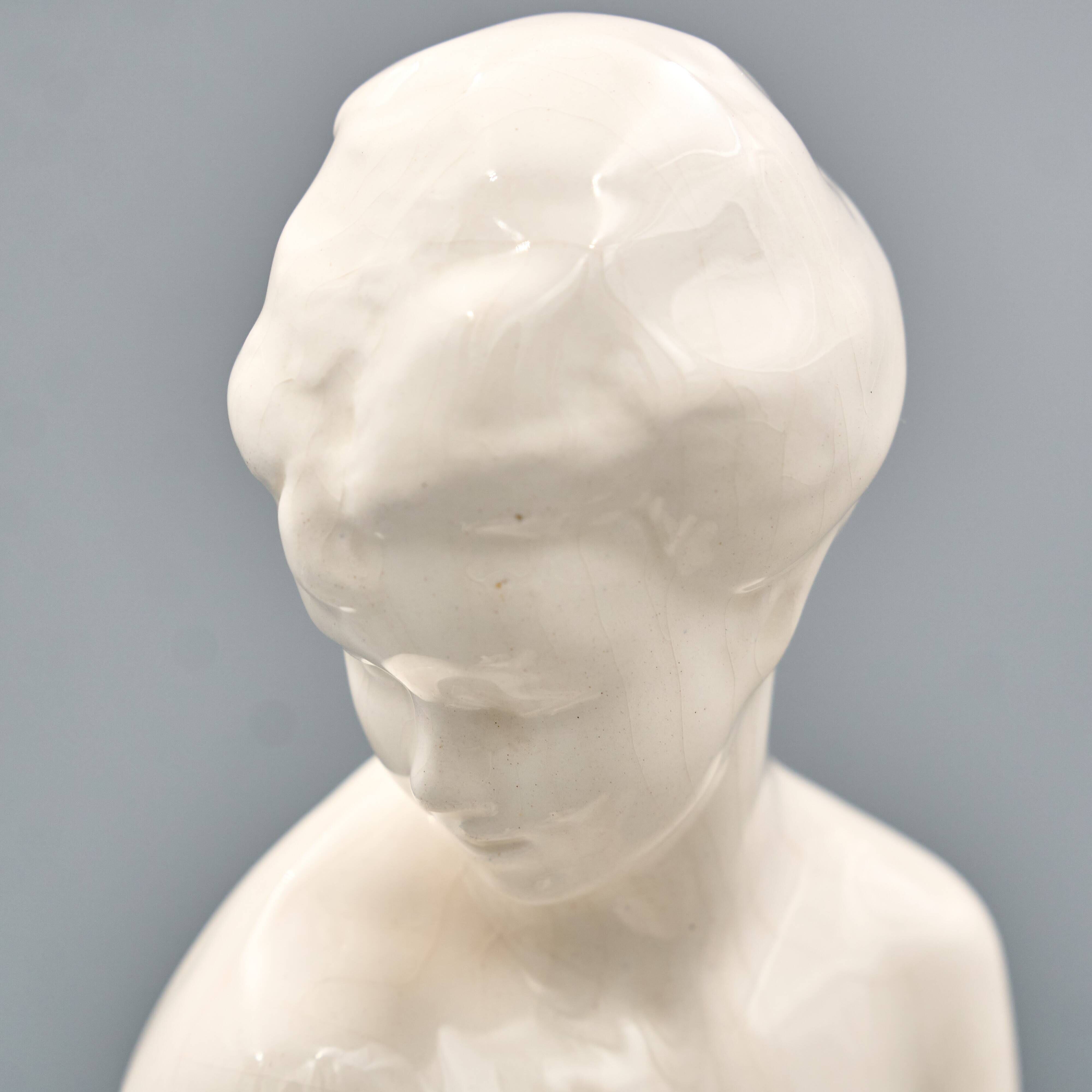 Ceramic Woman Figure, Jihokera Bechyně, 1986, Czechoslovakia