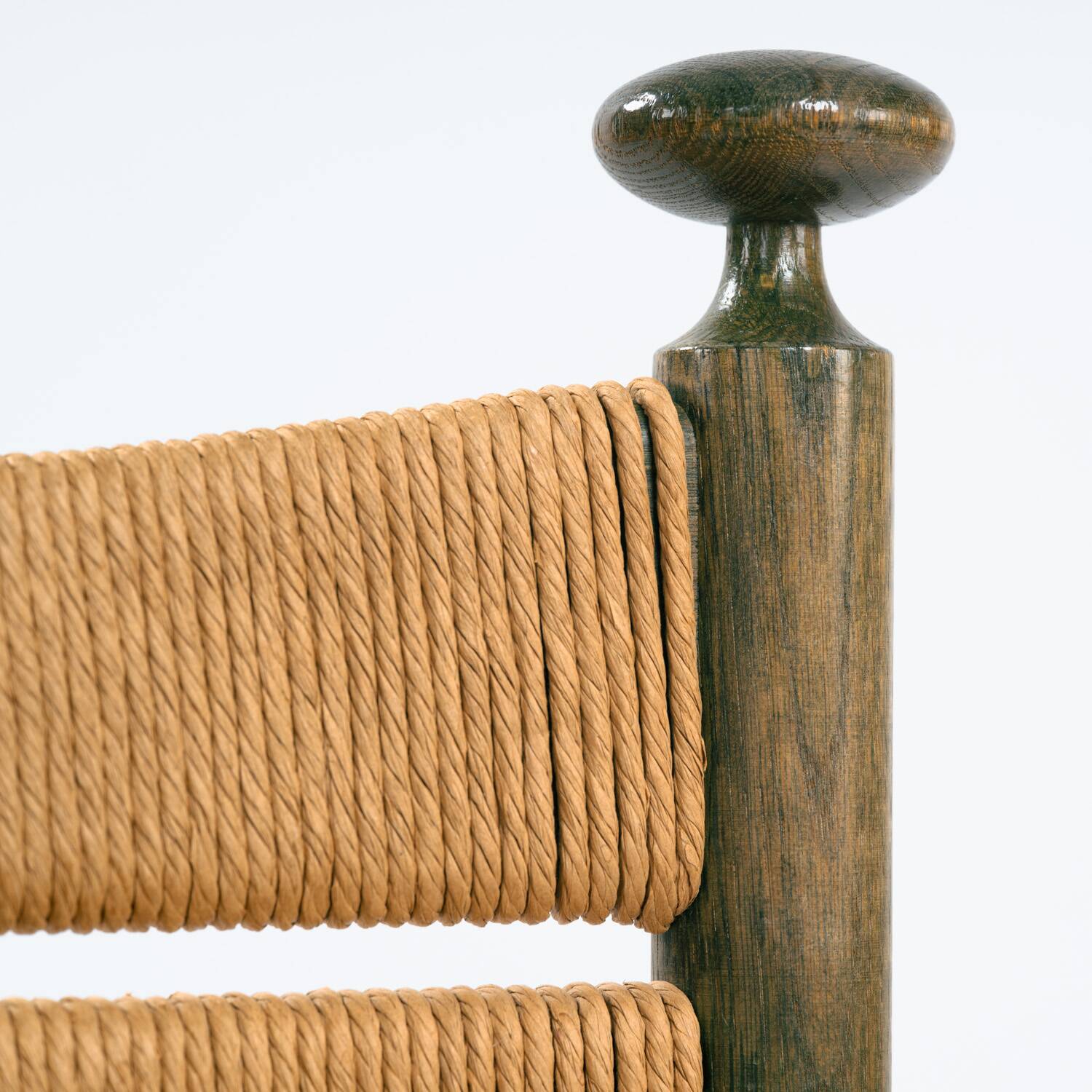 Odessa dining chairs set of 6, stained birchwood, Danish cord, 1970s