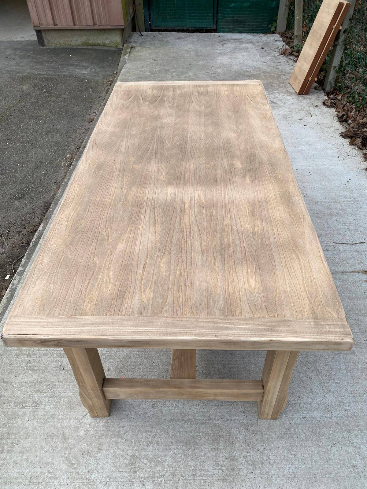Renovated extendable farmhouse table in raw oak 255cm