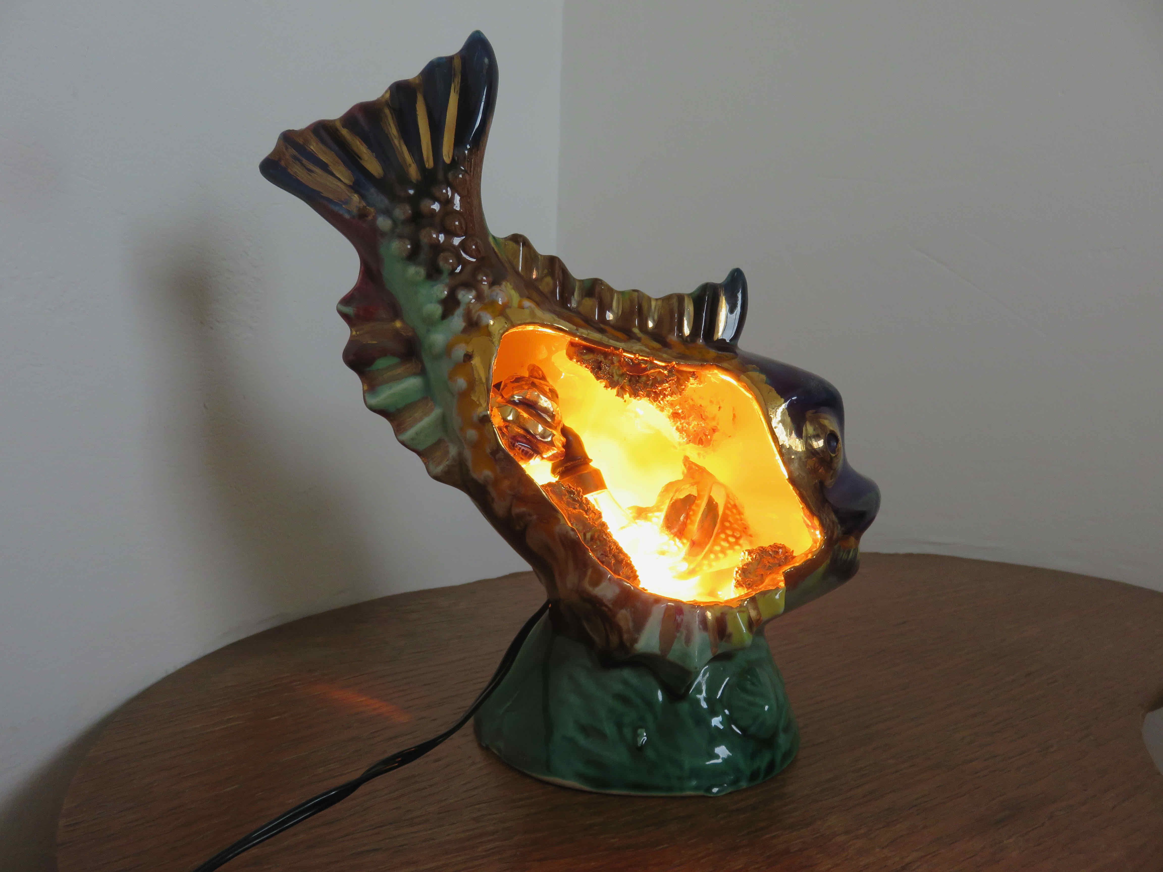 Lamp " fish " Vallauris 60s