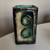 Mid century potter's vase in crystallized enameled earth