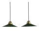 Pair of old enamelled workshop suspensions