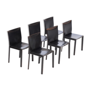 Set de 6 chaises en cuir
