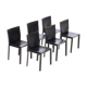 Set de 6 chaises en cuir noir par Studio Grassi & Bianchi pour Pellizoni Pasqualina 1980