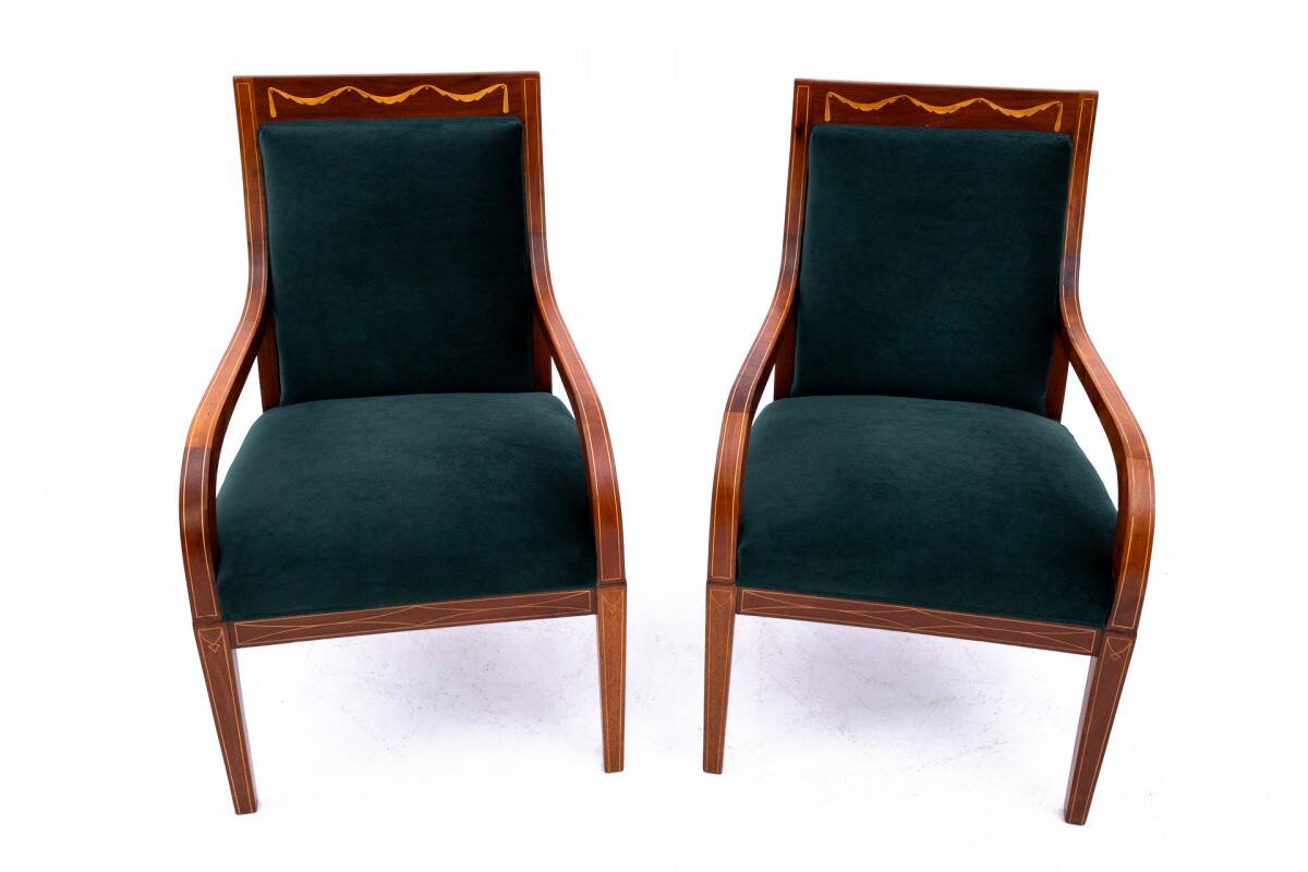 Set of armchairs, Northern Europe, circa 1890.