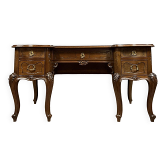 Bureau Provençal galbé de style Louis XV en noyer sculpté vers 1880
