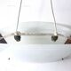 Scandinavian pendant light in ribbed glass and teak, 1960