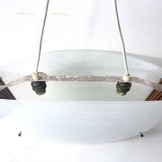 Suspension scandinave verre strié et teck, 1960