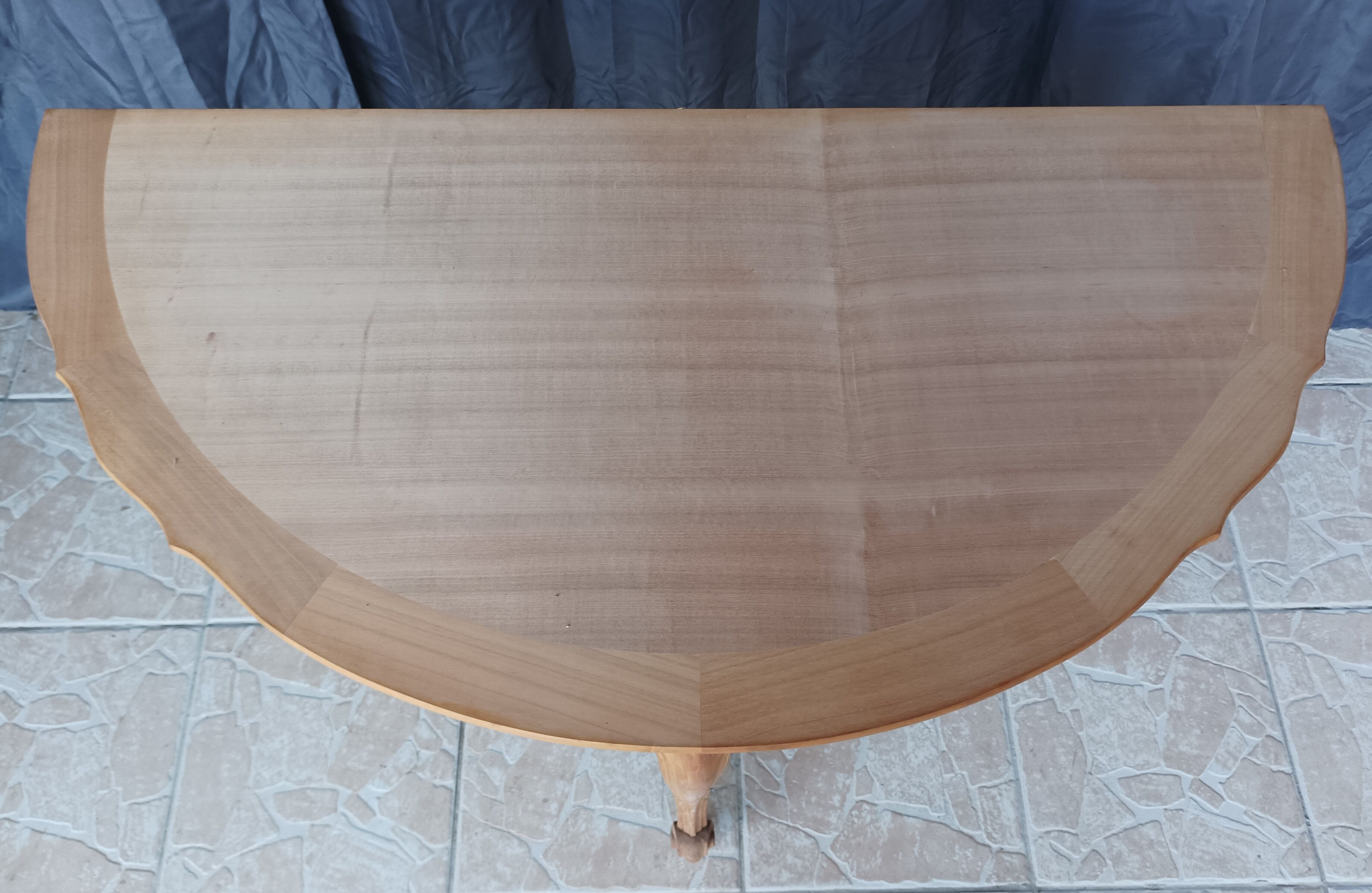 Half-moon beech console
