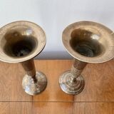 Pair of Decorative Brass Vases