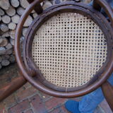 Curved wooden bistro chair and canning