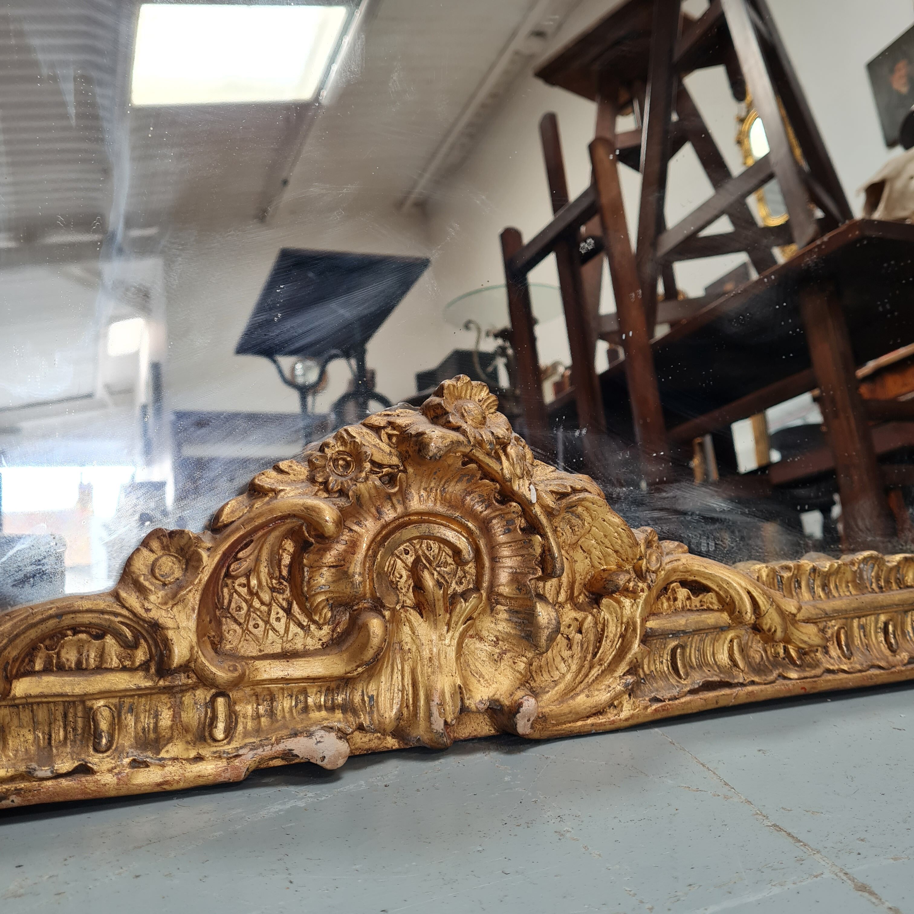 Ornate antique french mirror c1860