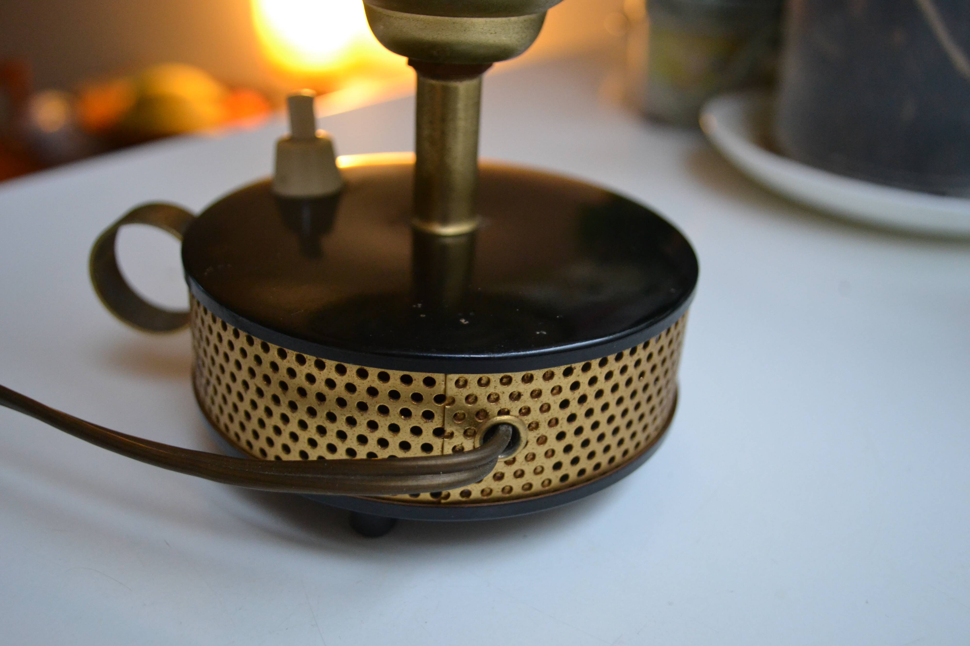 Perforated metal lamp TV atmosphere 50s