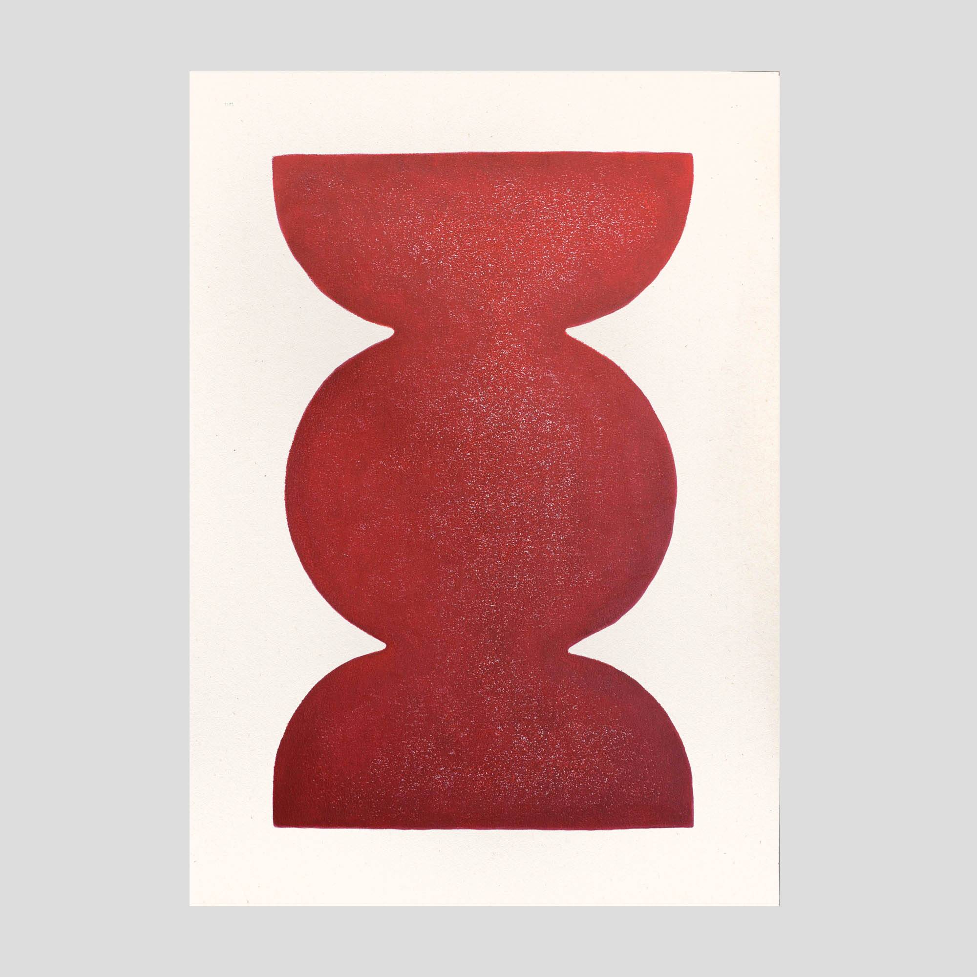 Abstract painting 50x70cm "Romy" red signed Eawy