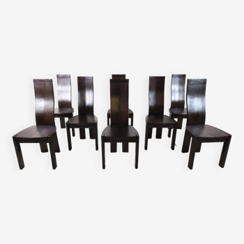 Set of 8 dining chairs by Rob & Dries van den Berghe, 1980s