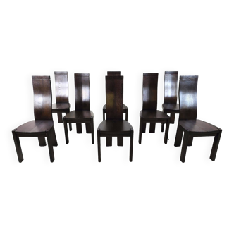 Set of 8 dining chairs by Rob & Dries van den Berghe, 1980s