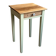 Restored antique oak bedside table - almond green and natural varnished wood