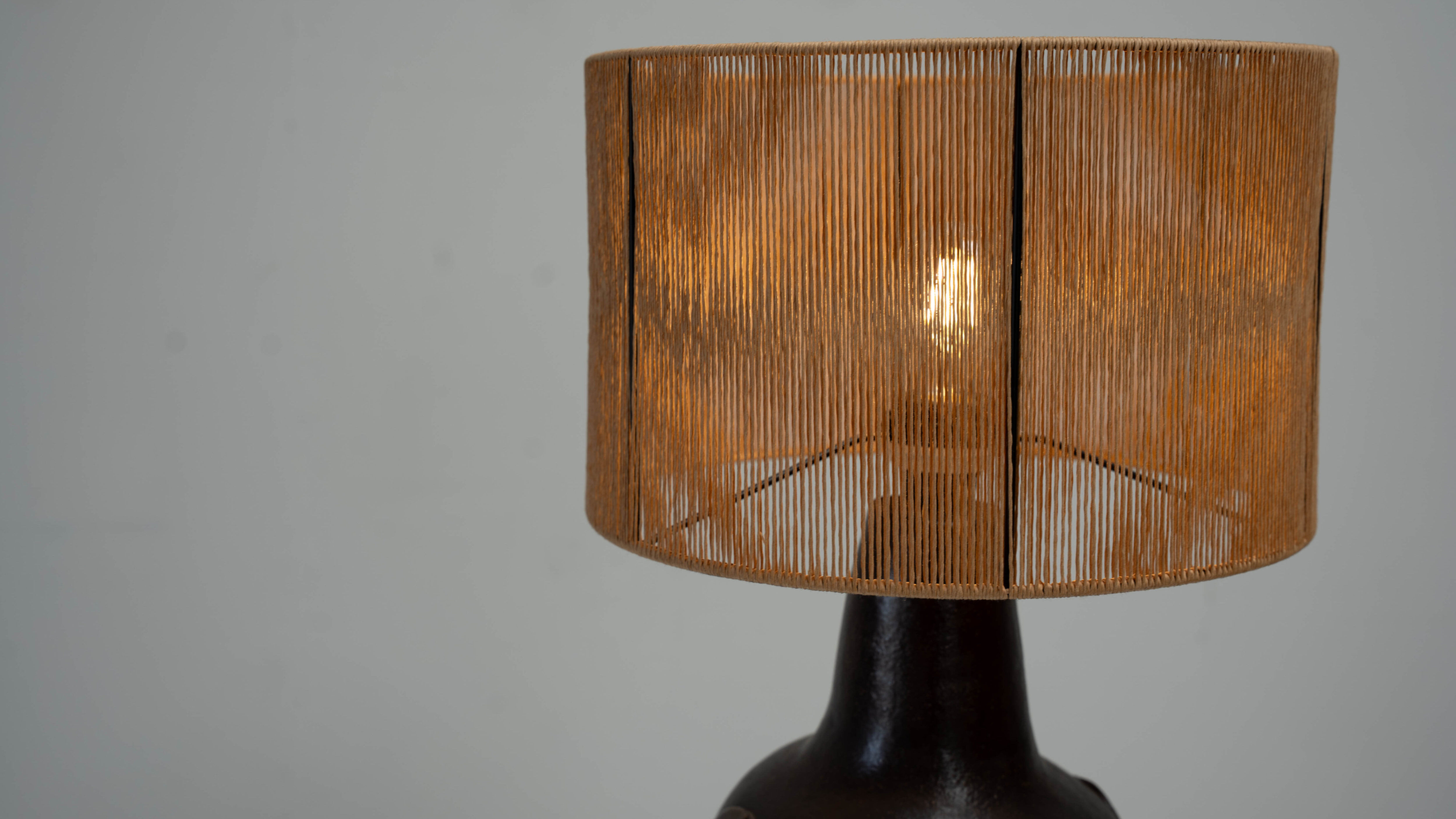 1970s dark glazed ceramic Danish lamp