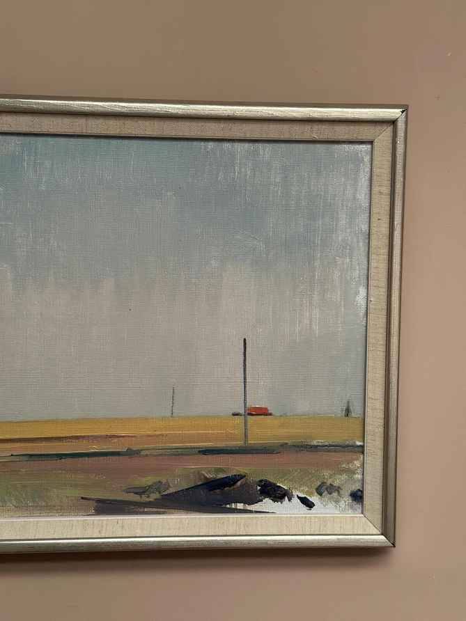 Original Mid Century Swedish Oil on Panel – “Landscape” by Unknown Artist
