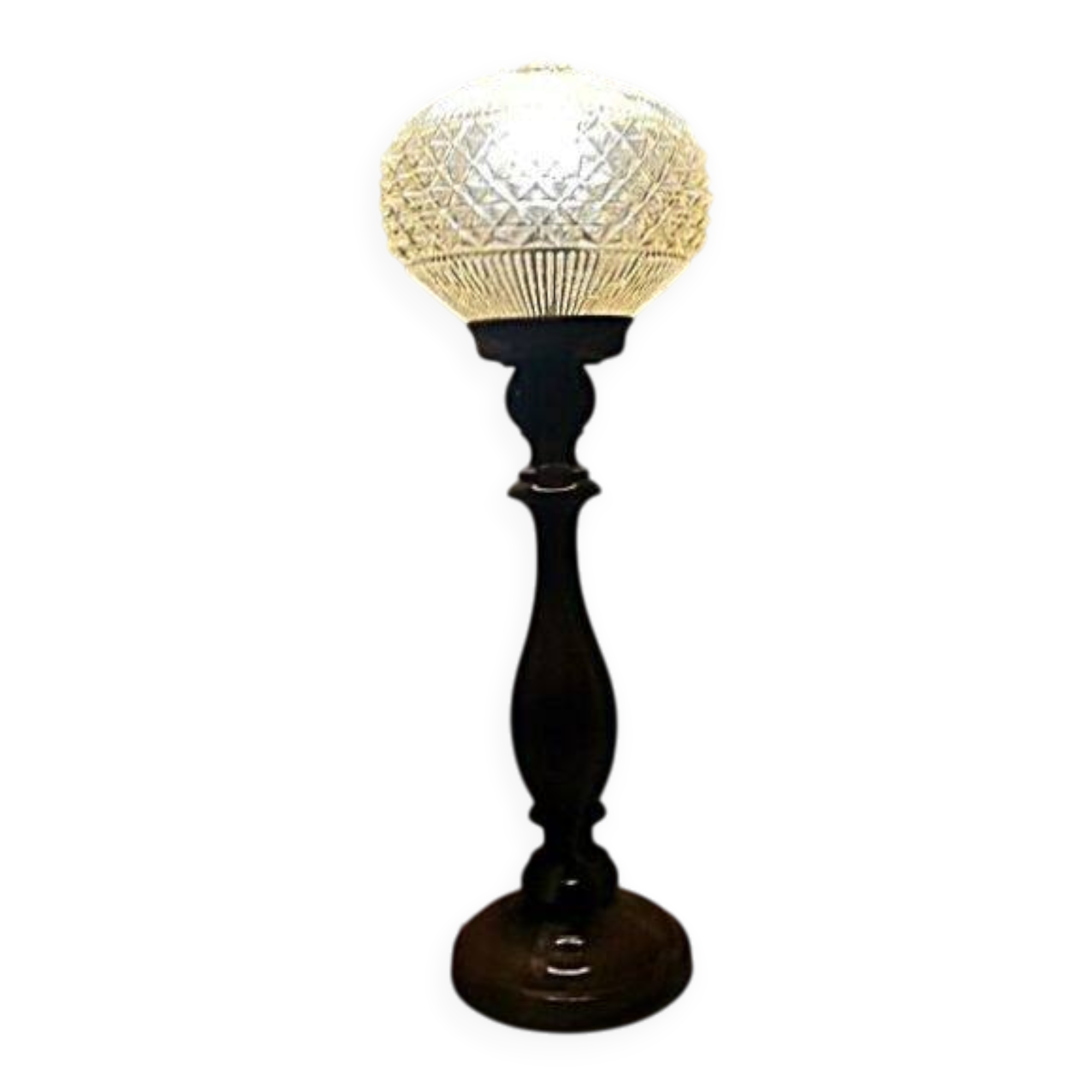 Portuguese tall wooden table lamp