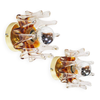 1970s Murano glass wall sconces by AV Mazzega (pair)