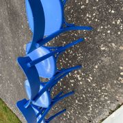 Set of 4 blue bistro chairs